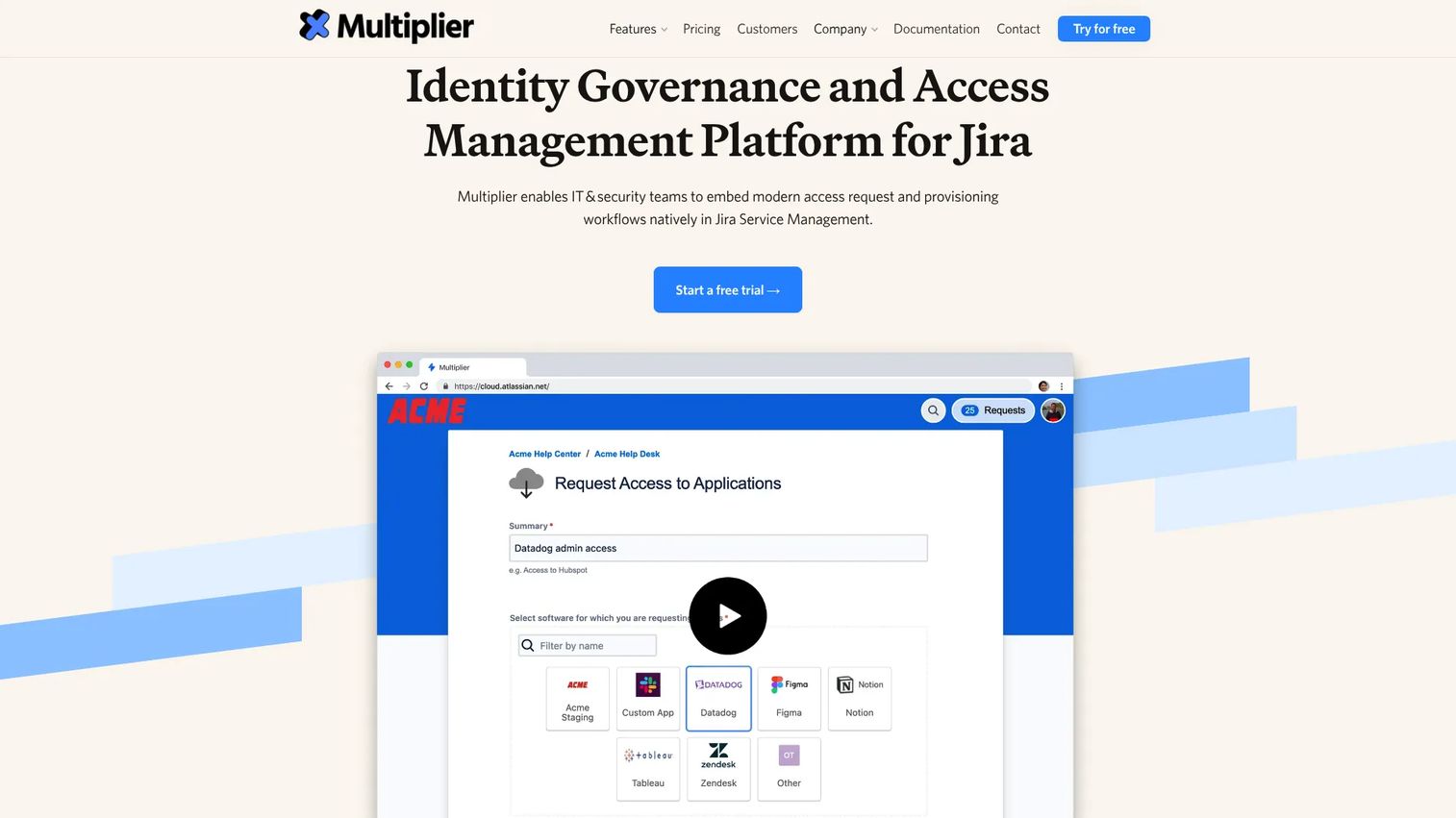 Multiplier access reviews in Jira Service Management