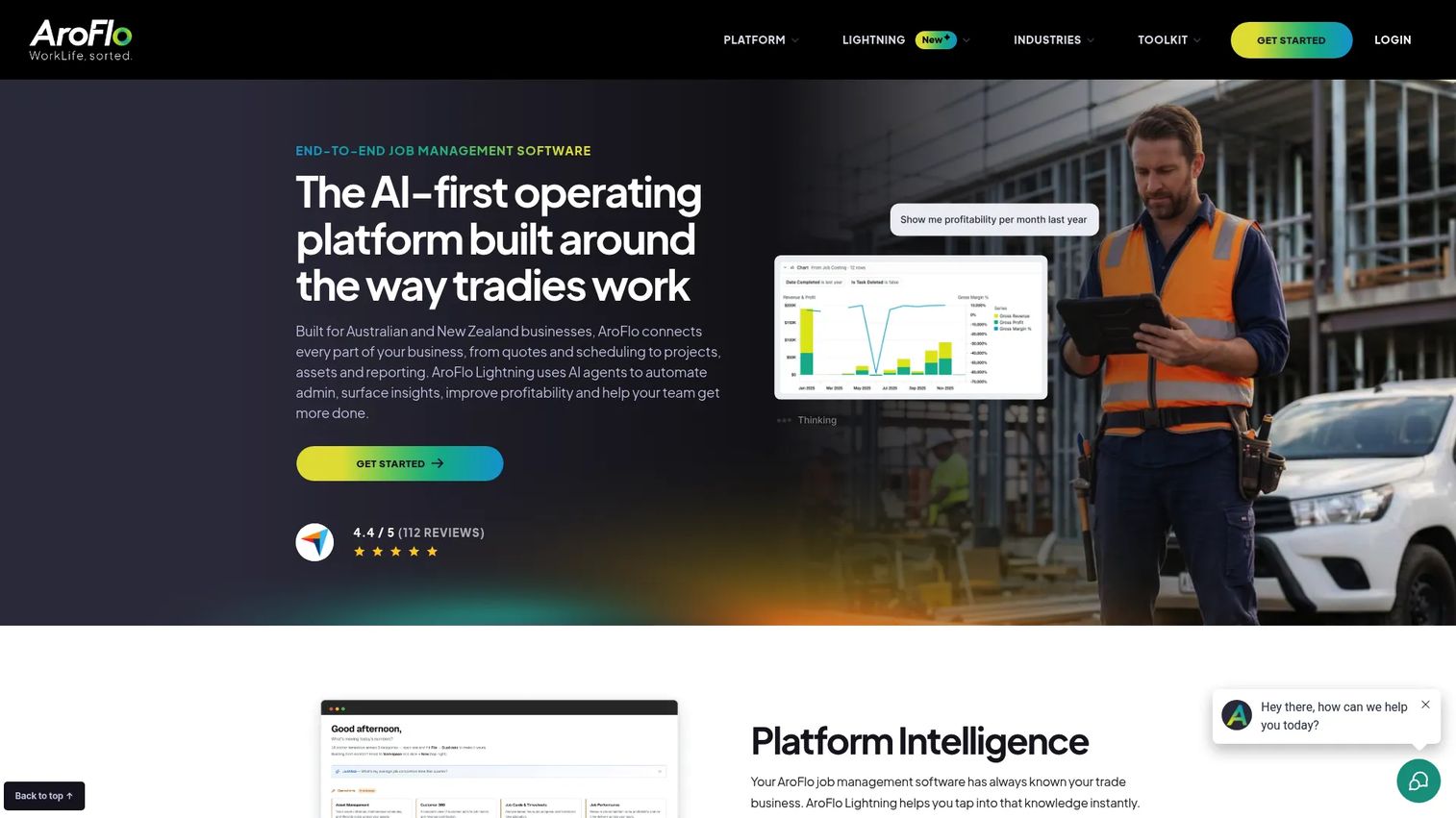 AroFlo job management software homepage