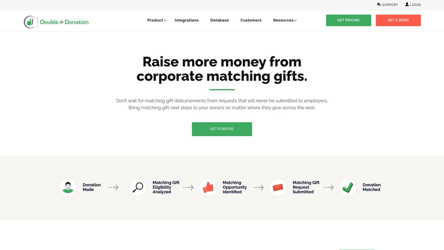 Double the Donation matching gift software homepage
