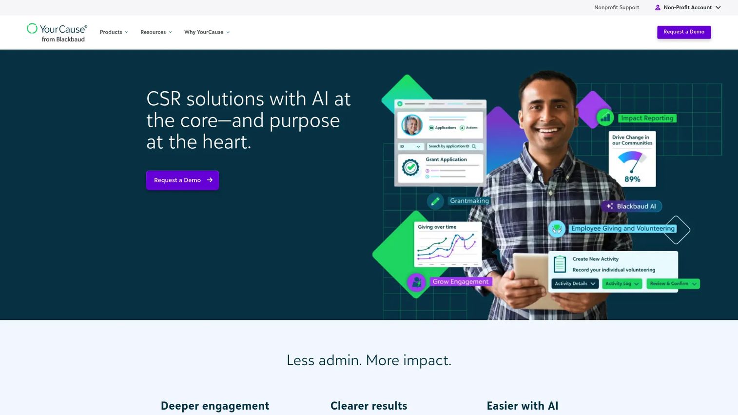 YourCause CSR software homepage