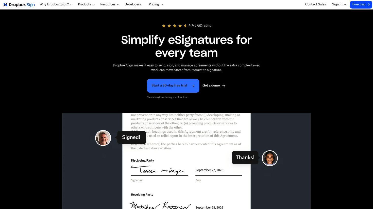 Dropbox Sign eSignature platform