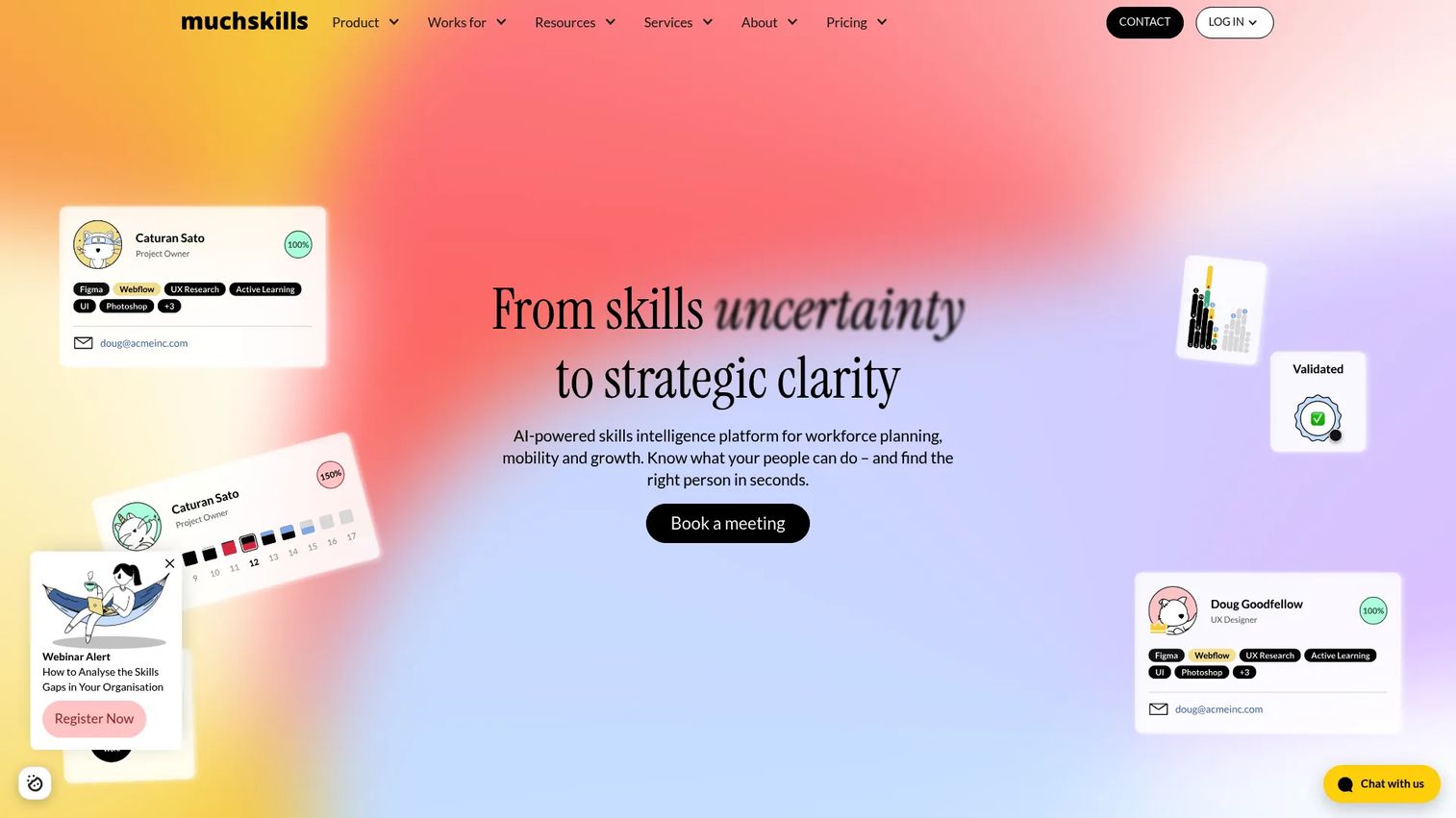 MuchSkills skills intelligence platform homepage