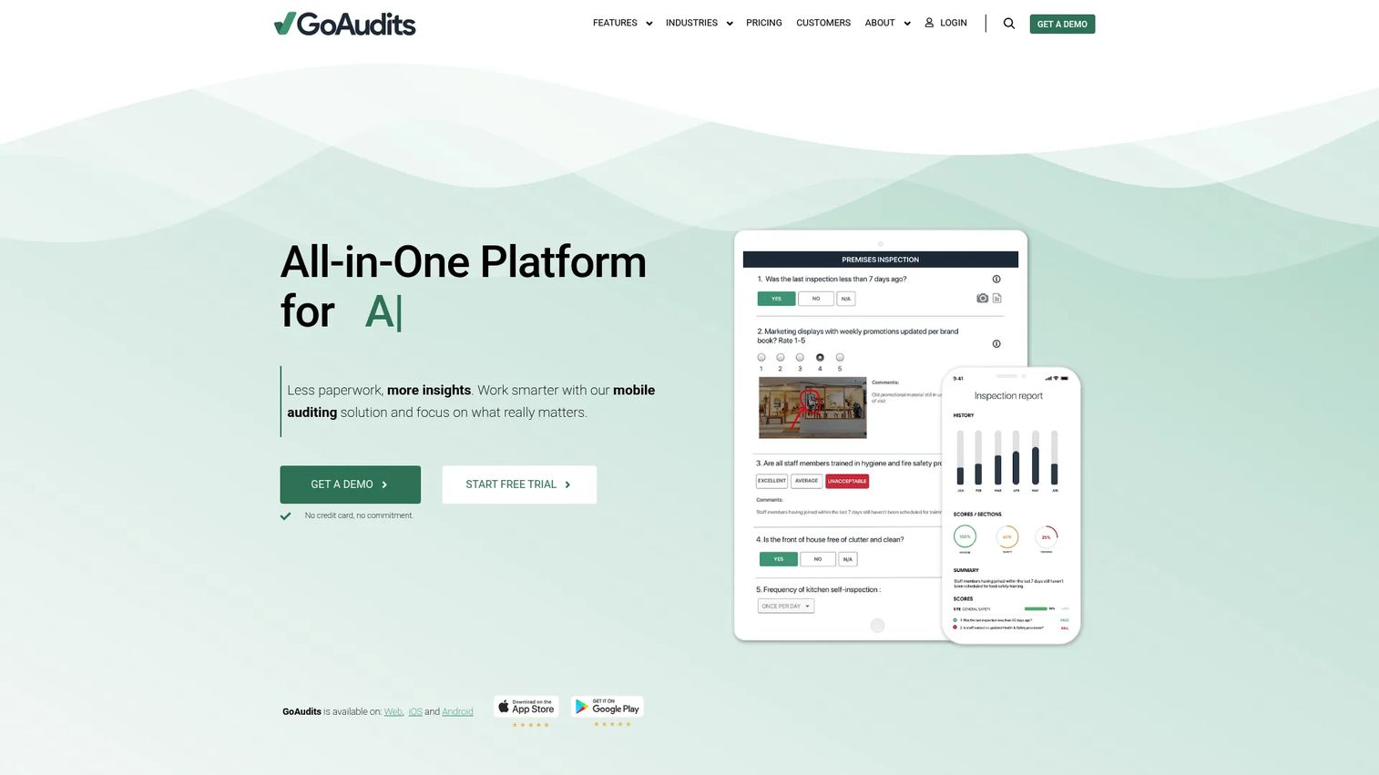 GoAudits mobile audit and inspection app interface