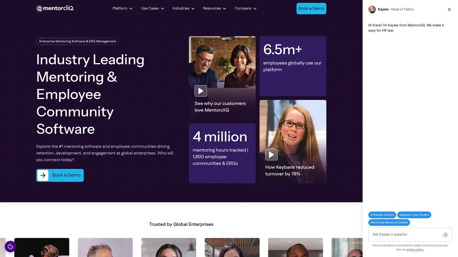 MentorcliQ mentoring and employee development platform