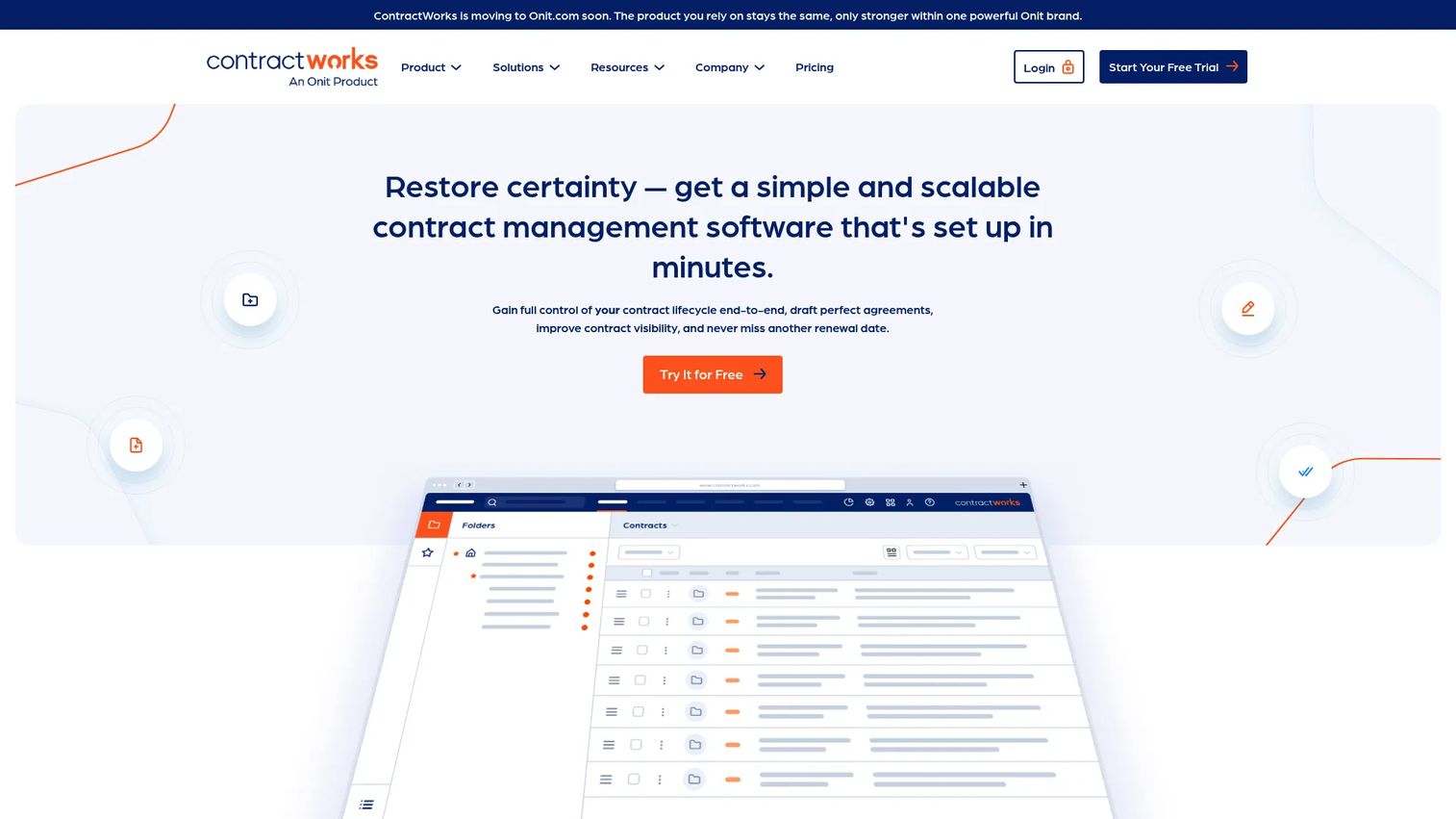 ContractWorks contract management interface