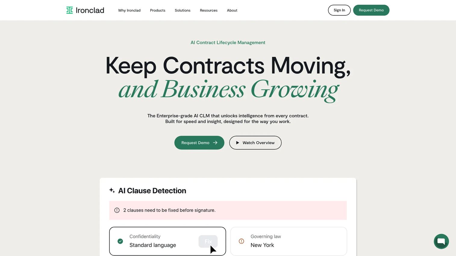 Ironclad contract lifecycle management platform interface