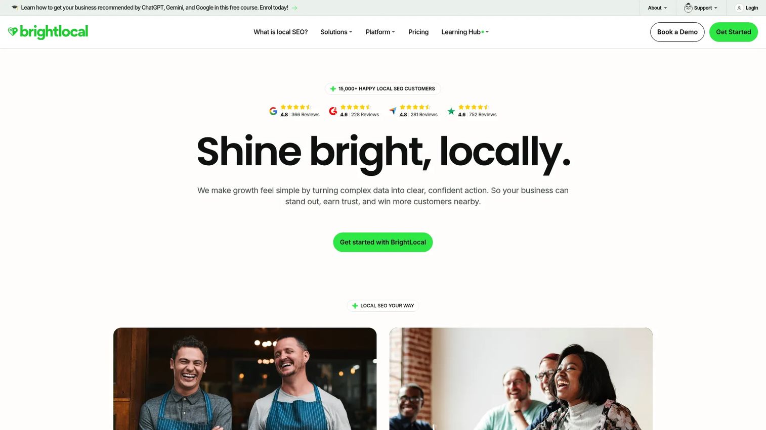 BrightLocal local SEO and listings dashboard