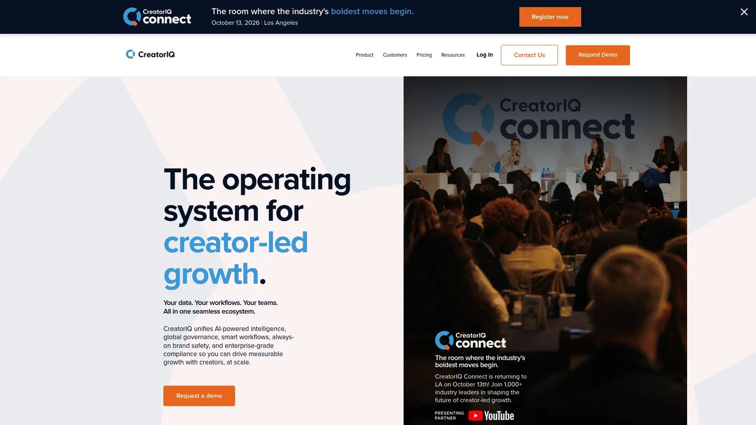 CreatorIQ creator marketing platform homepage