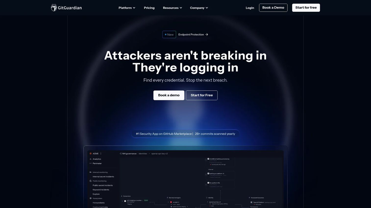 GitGuardian secrets detection platform homepage