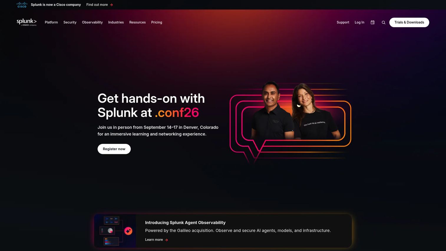 Splunk observability and event correlation data platform