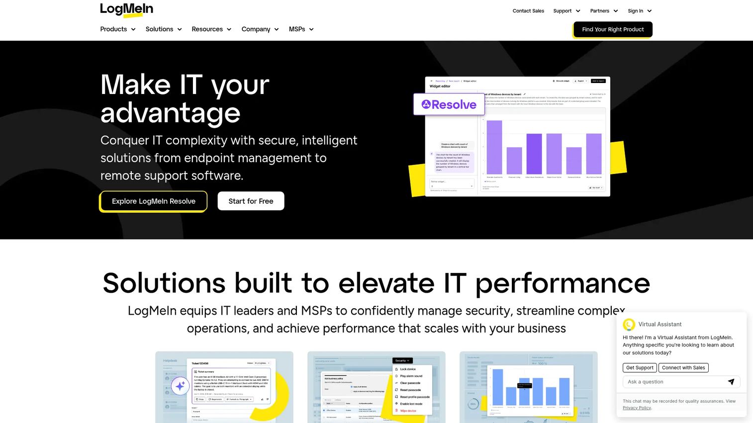LogMeIn remote support and endpoint management software