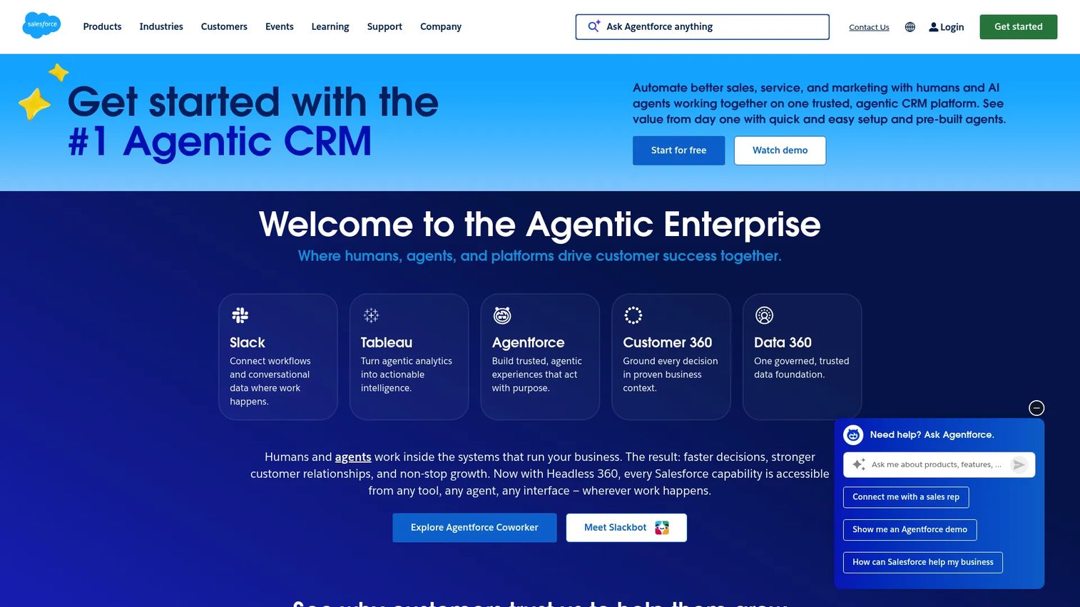 Salesforce CRM dashboard showing accounts, opportunities, and reporting