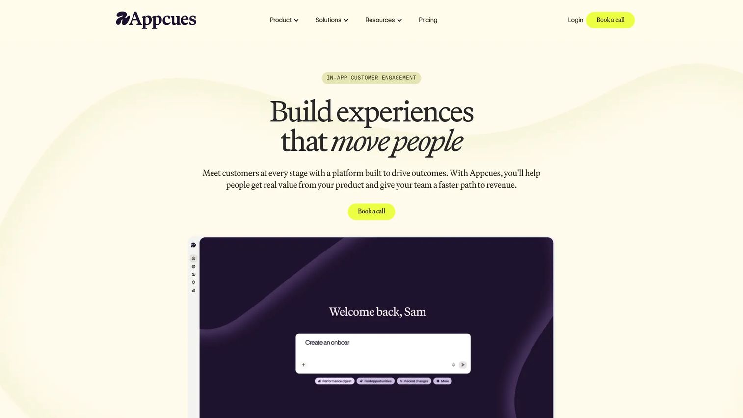 Appcues in-app onboarding and engagement platform interface