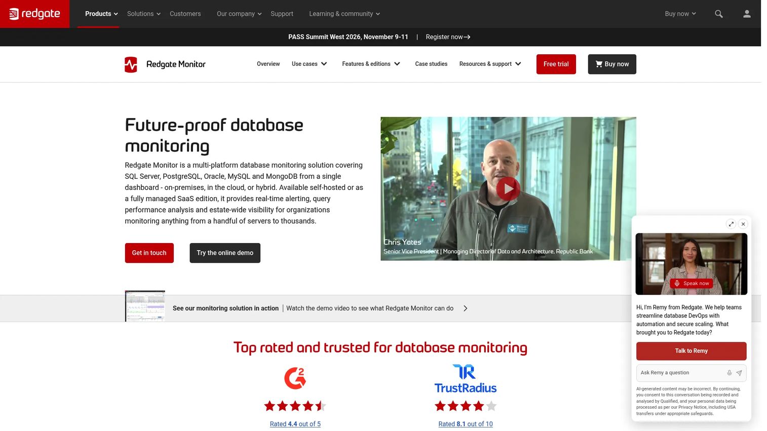 SQL Monitor product page screenshot