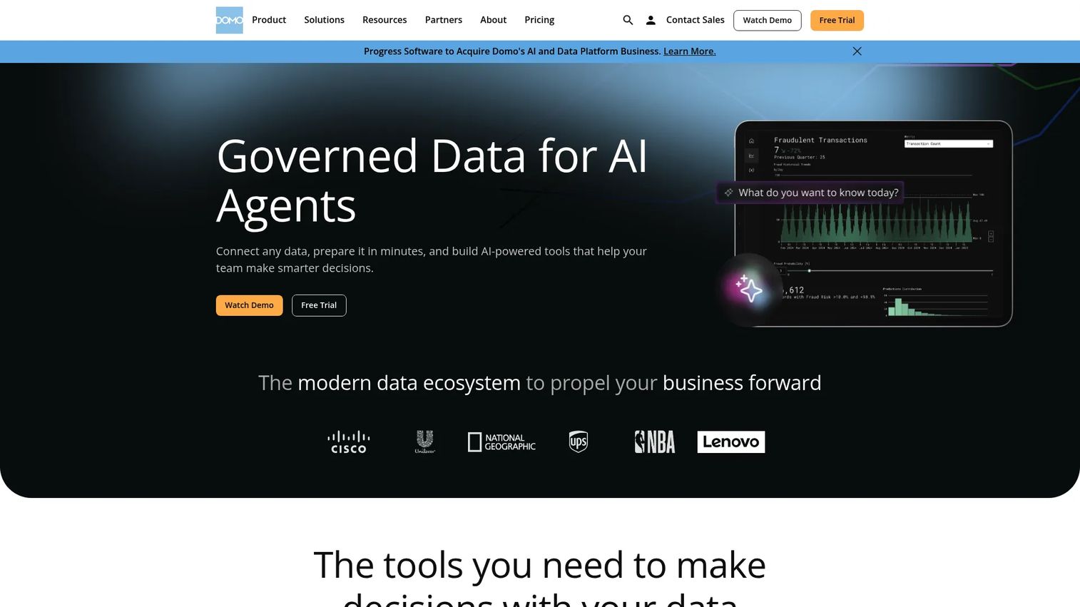 Domo data experience platform dashboard interface