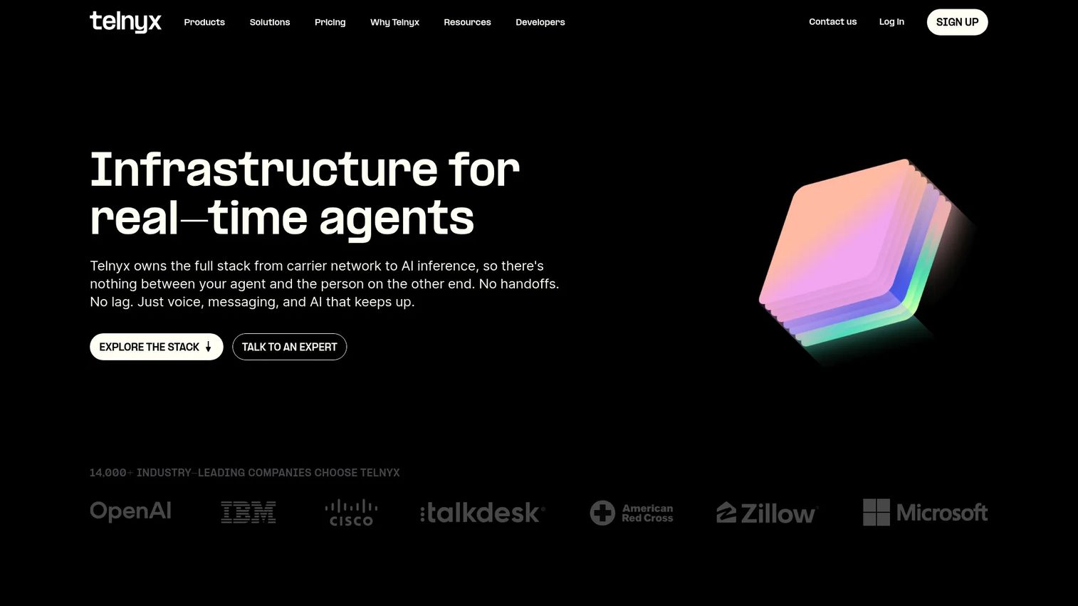 Telnyx communications platform homepage