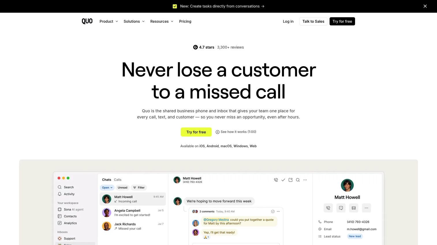 OpenPhone business phone software homepage