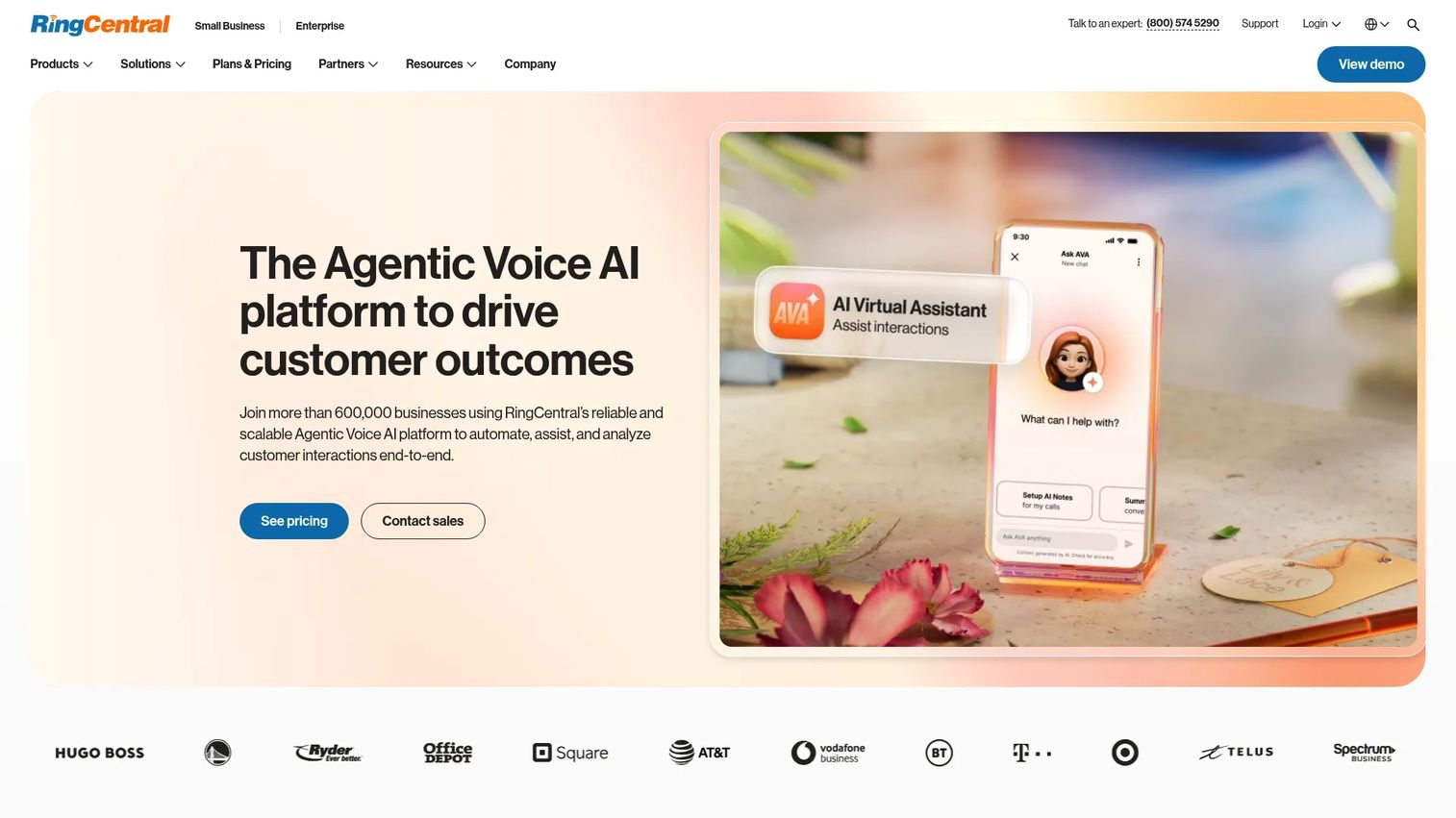 RingCentral homepage