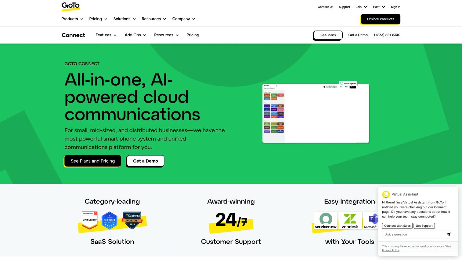 GoTo Connect homepage