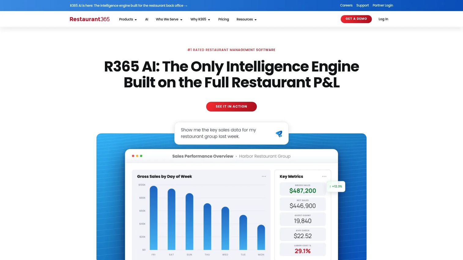 Restaurant365 restaurant management and accounting software homepage