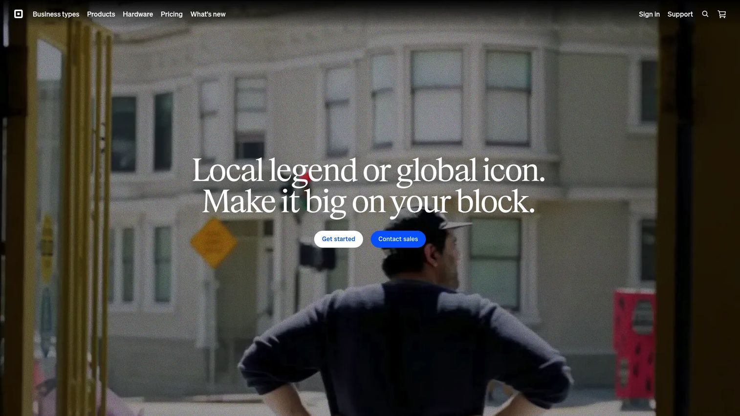 Square self ordering kiosk and POS software homepage