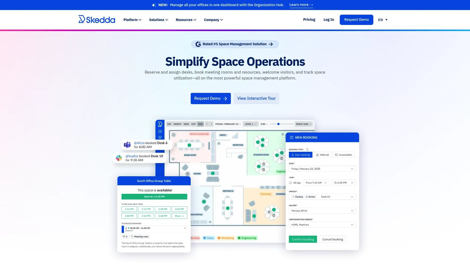 Skedda space booking and scheduling software