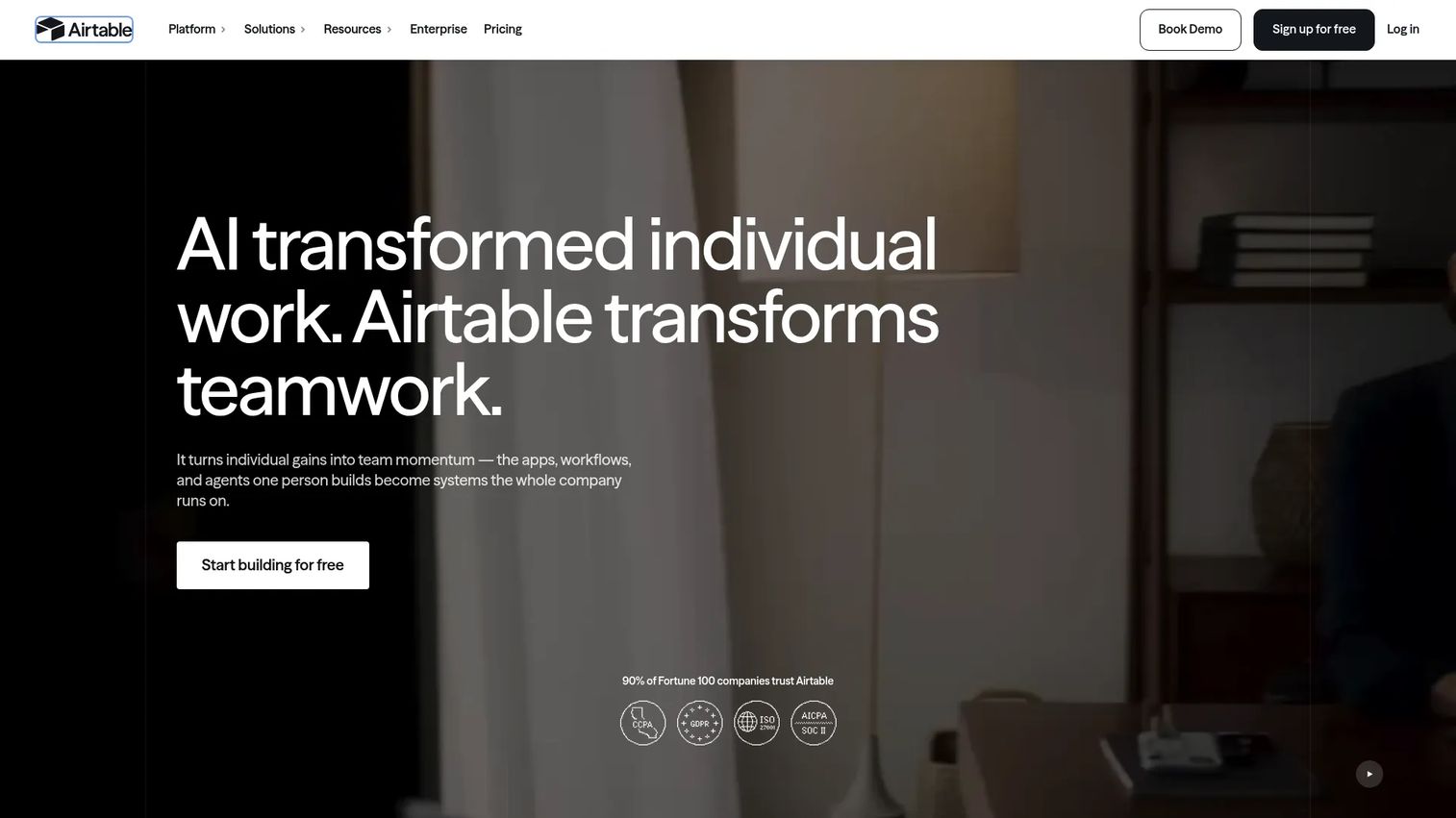 Airtable custom client database with grid and interface views