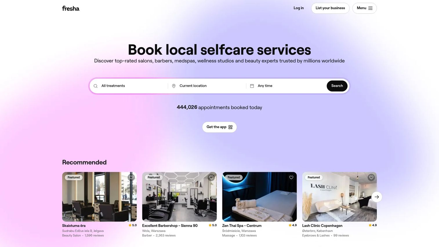 Fresha salon booking and payments software