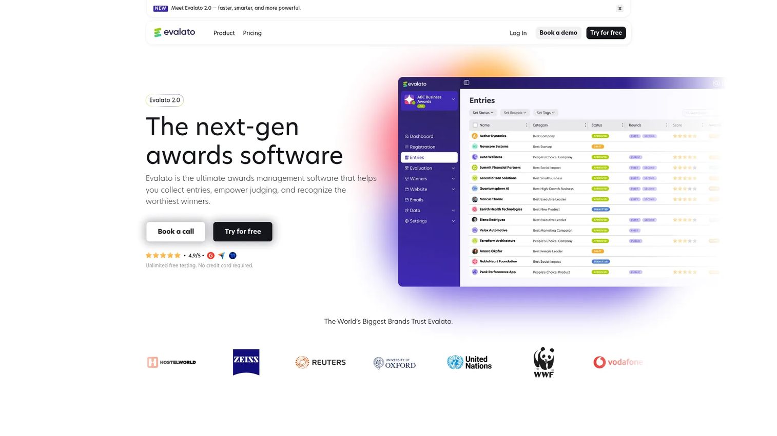 Evalato submission and awards management platform