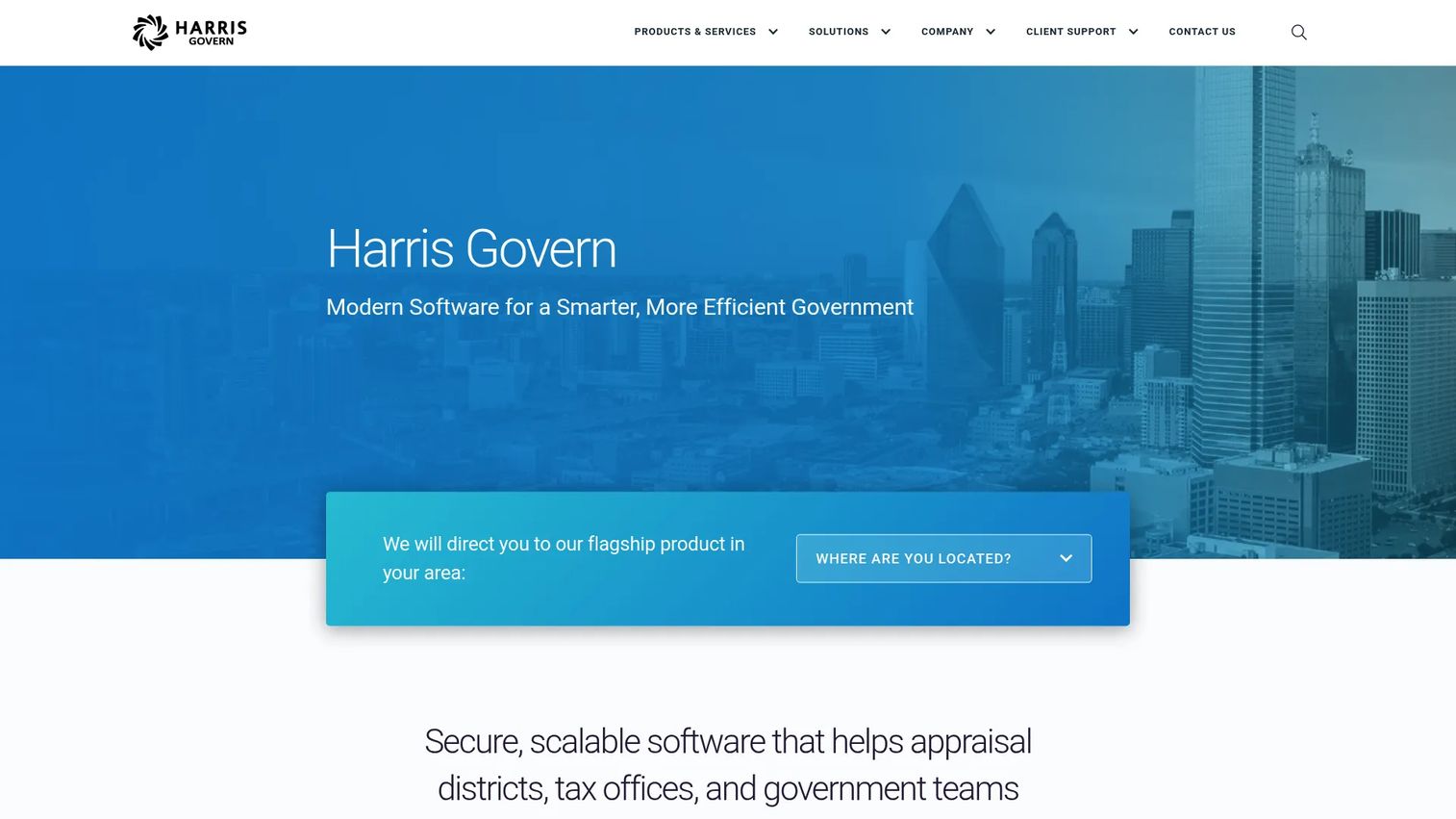 Harris Govern property tax and appraisal software homepage