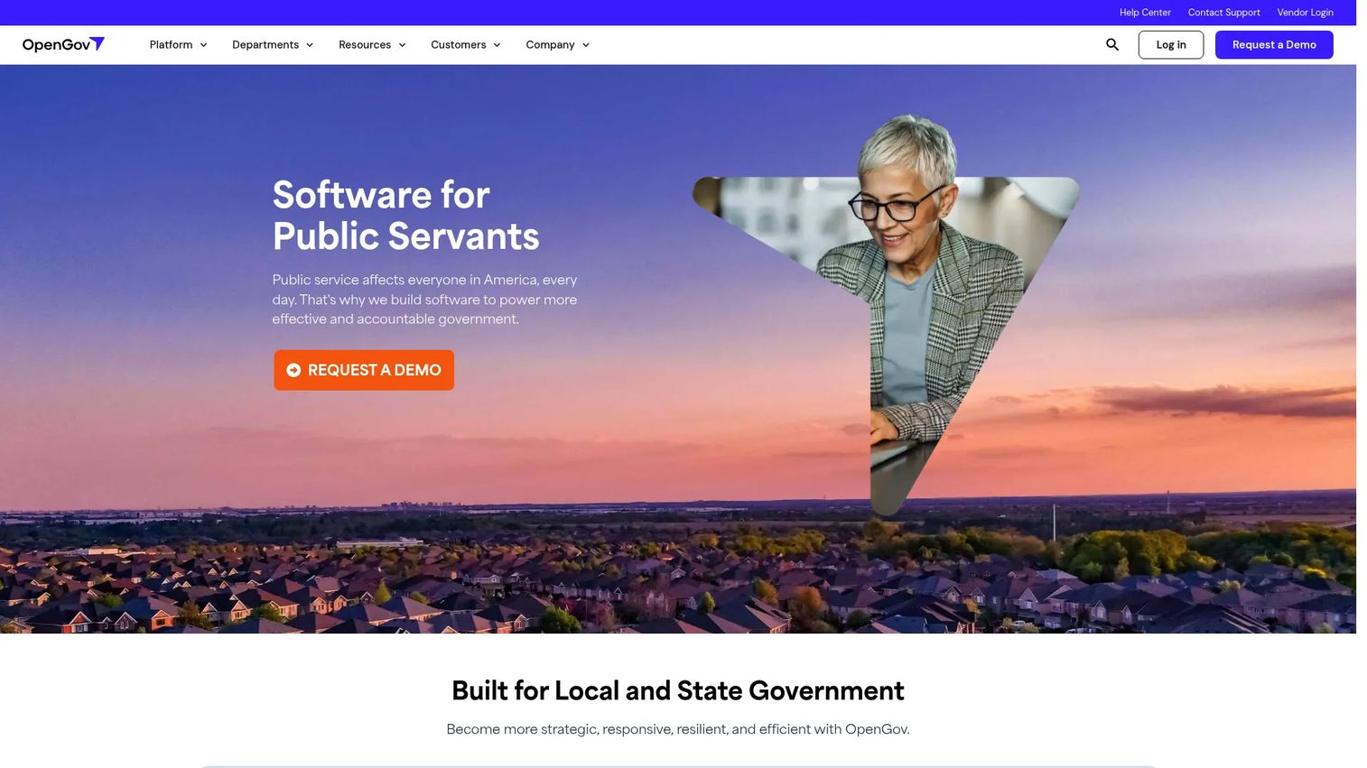OpenGov cloud government software homepage