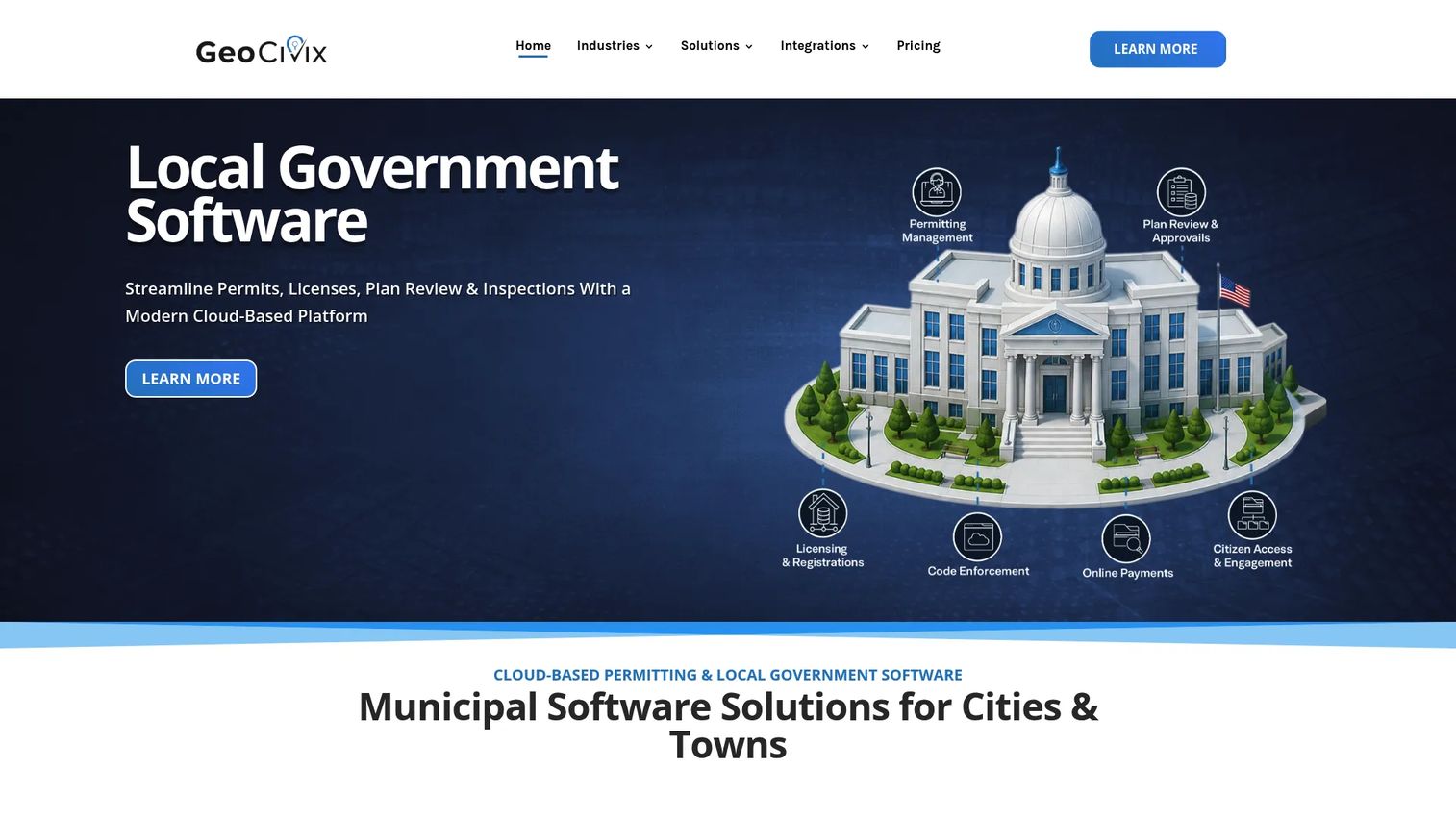 GeoCivix municipal permitting and plan review software interface