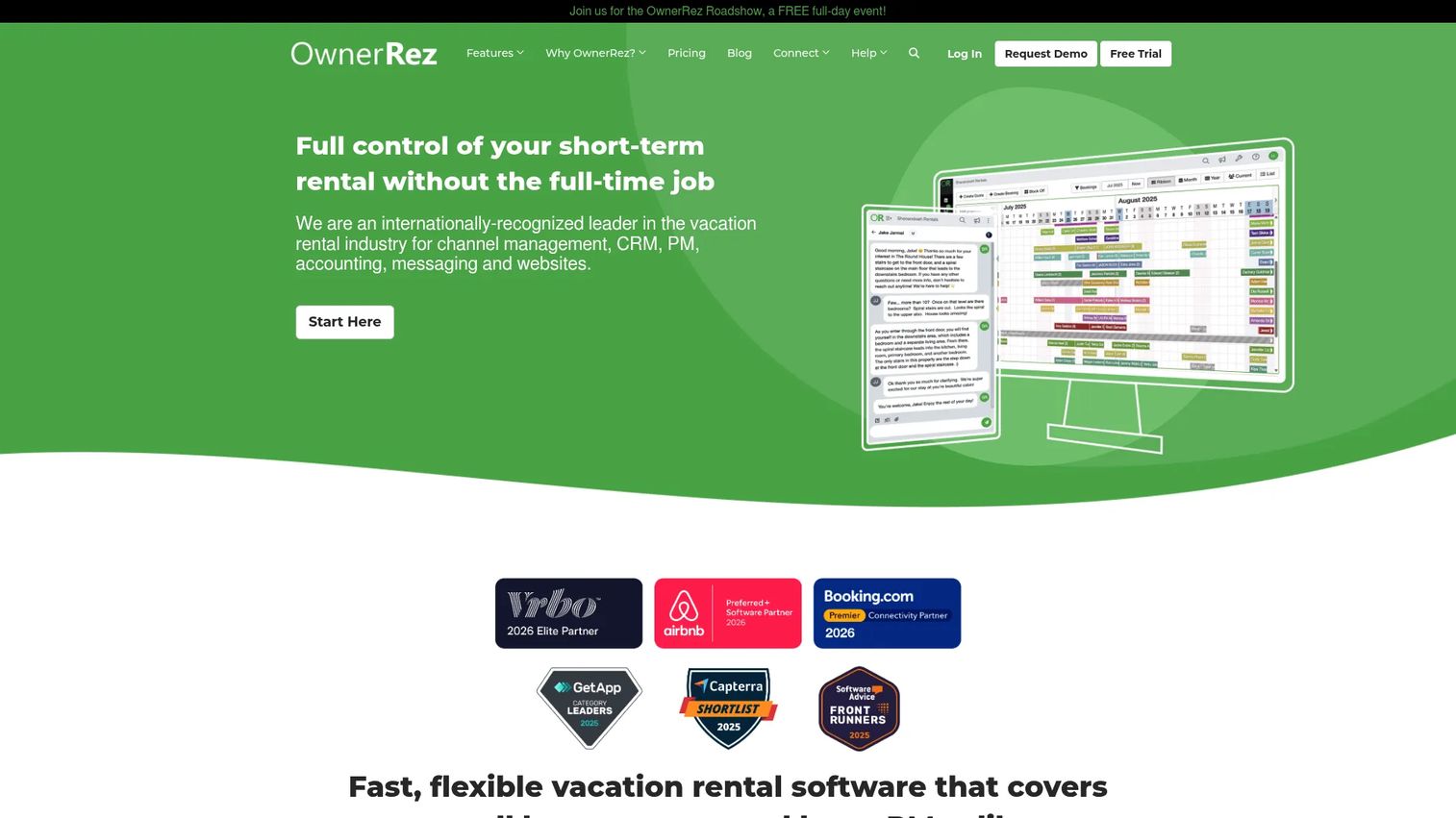OwnerRez vacation rental software for owners and property managers homepage