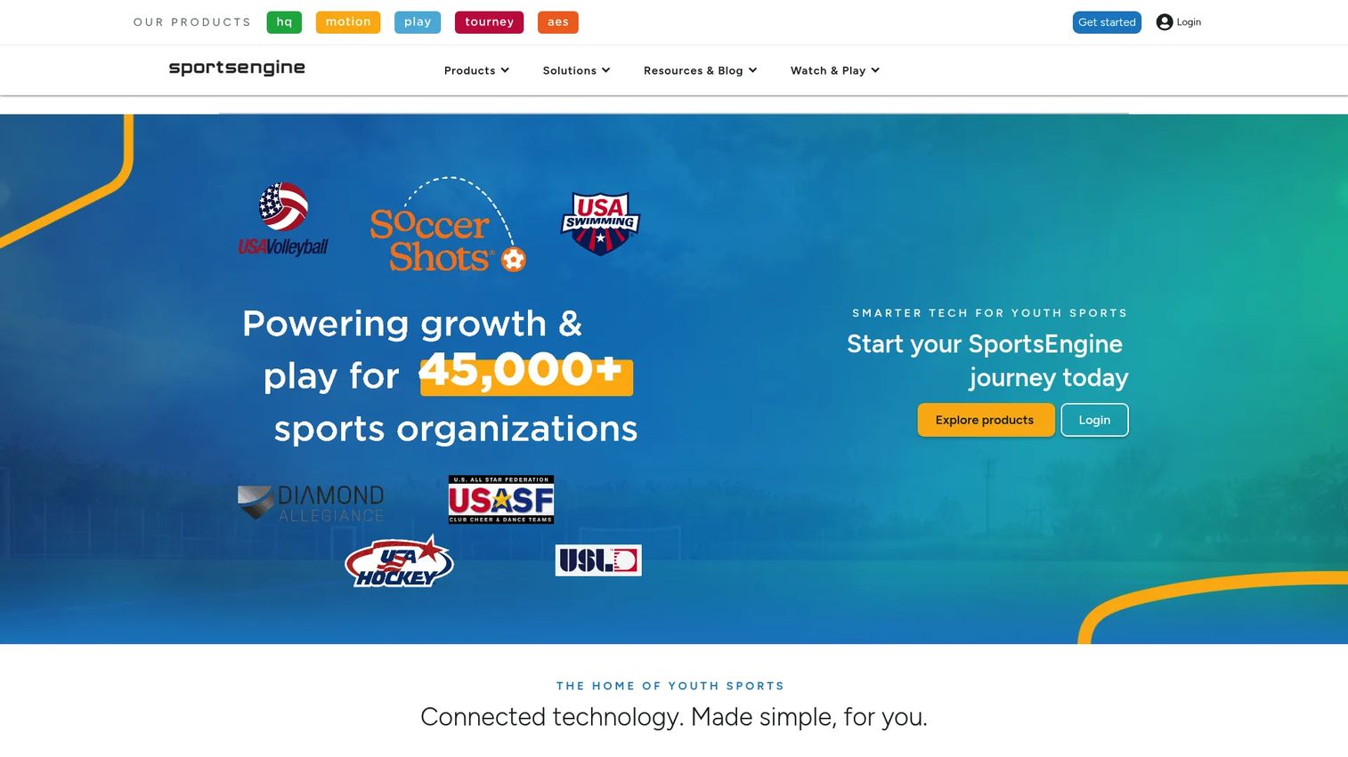 SportsEngine HQ youth sports operations platform homepage