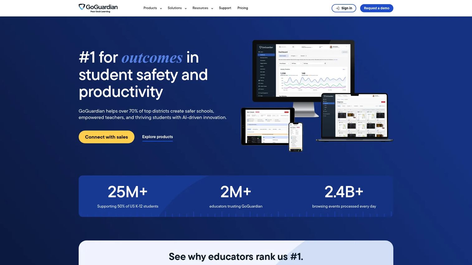 GoGuardian K-12 safety and classroom management software