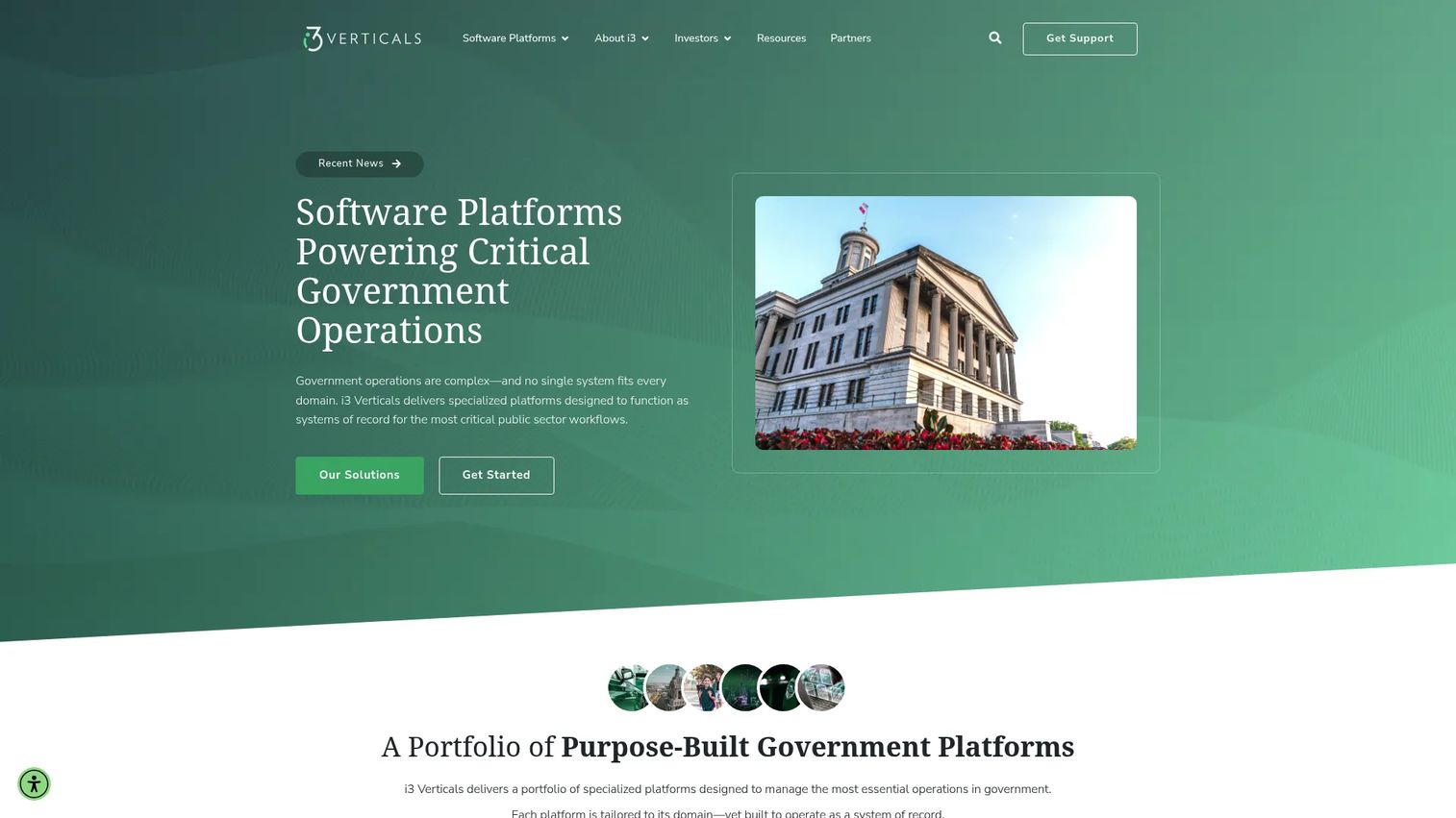 i3 Verticals public sector software homepage