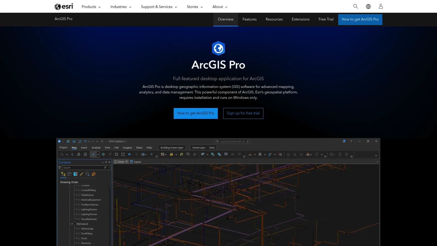 ArcGIS Pro desktop GIS application showing 2D and 3D mapping and parcel editing tools