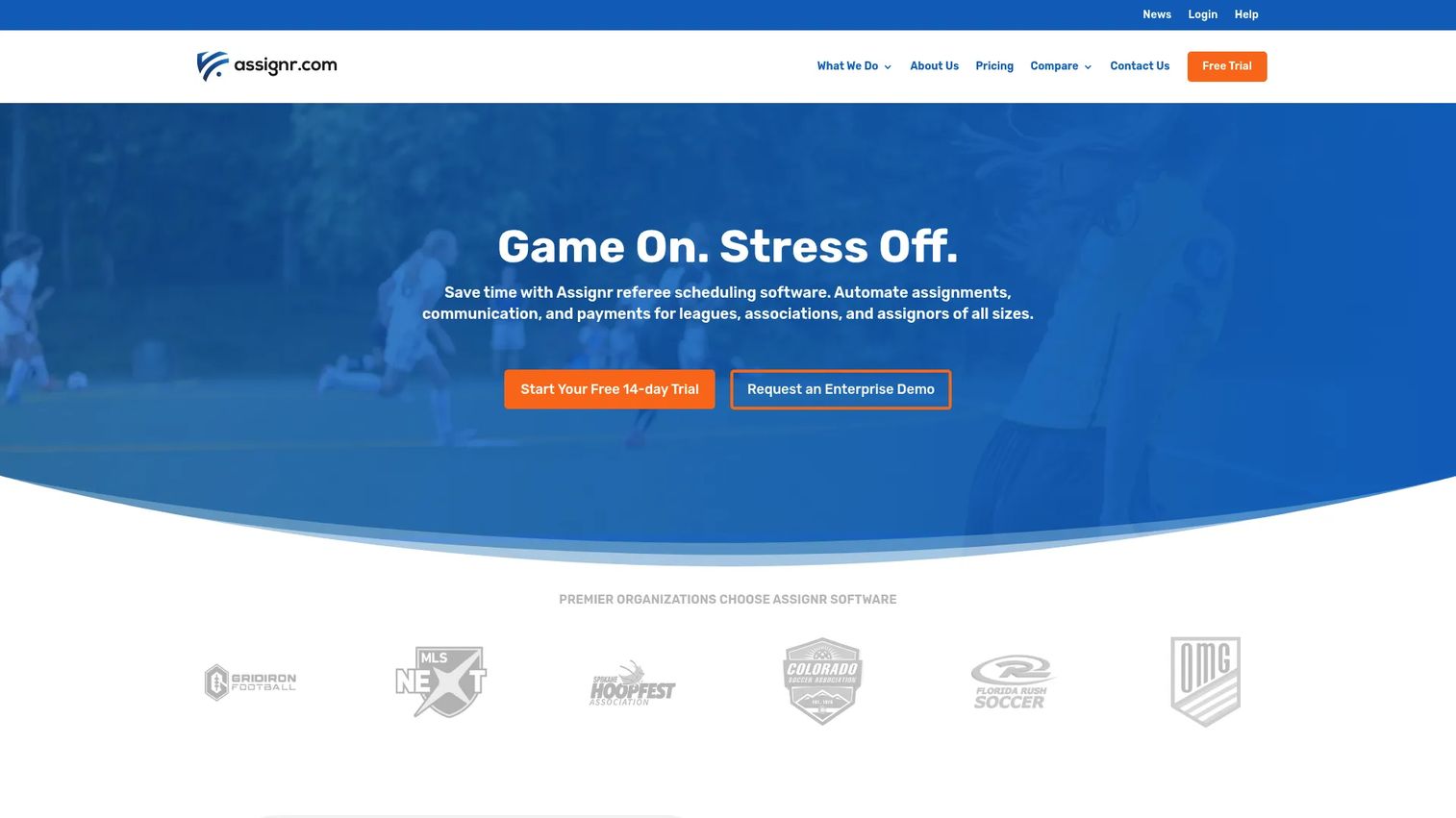 Assignr referee scheduling software homepage