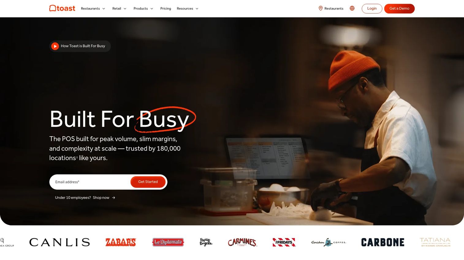 Toast restaurant technology platform homepage