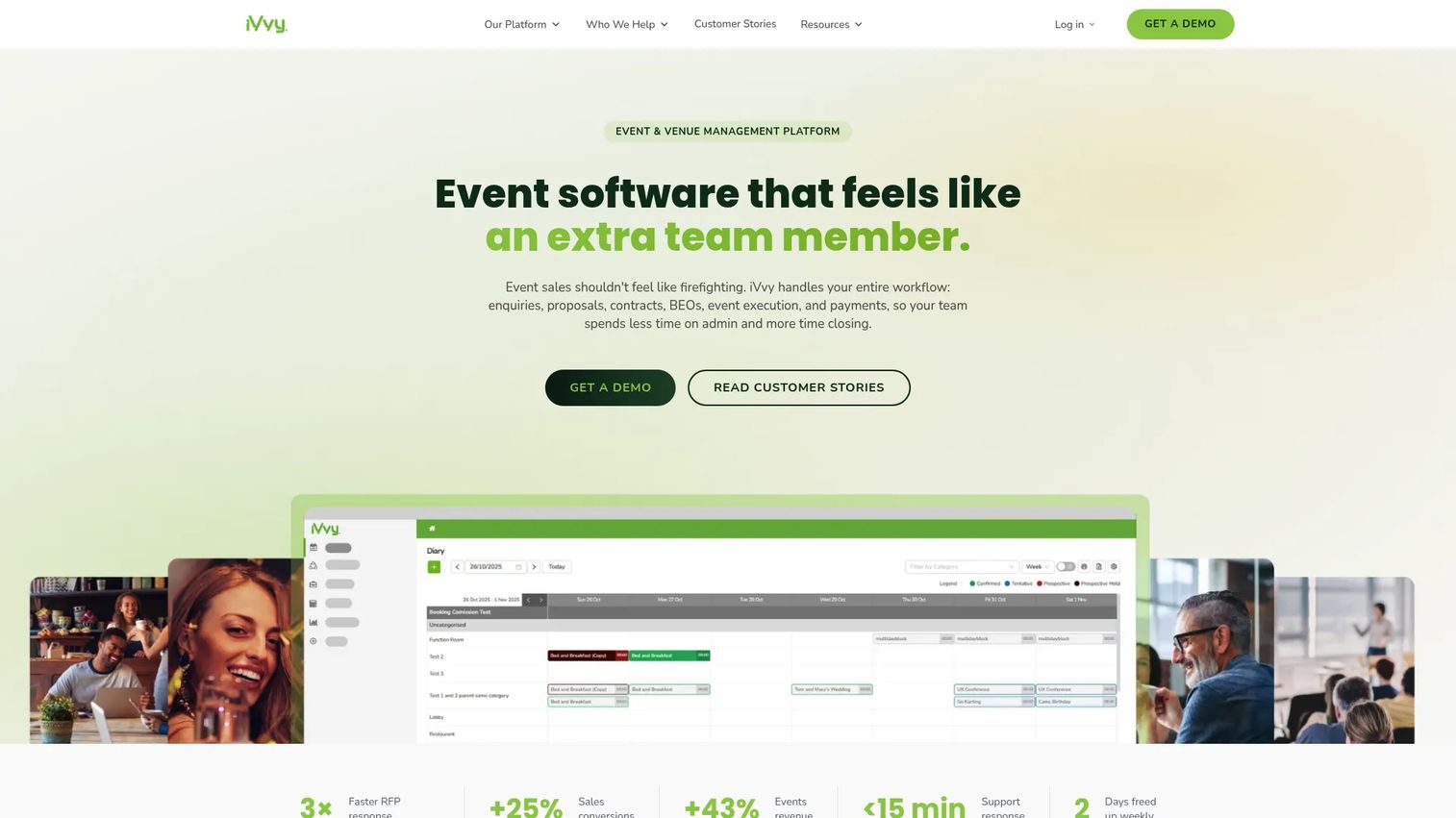 iVvy venue management software homepage