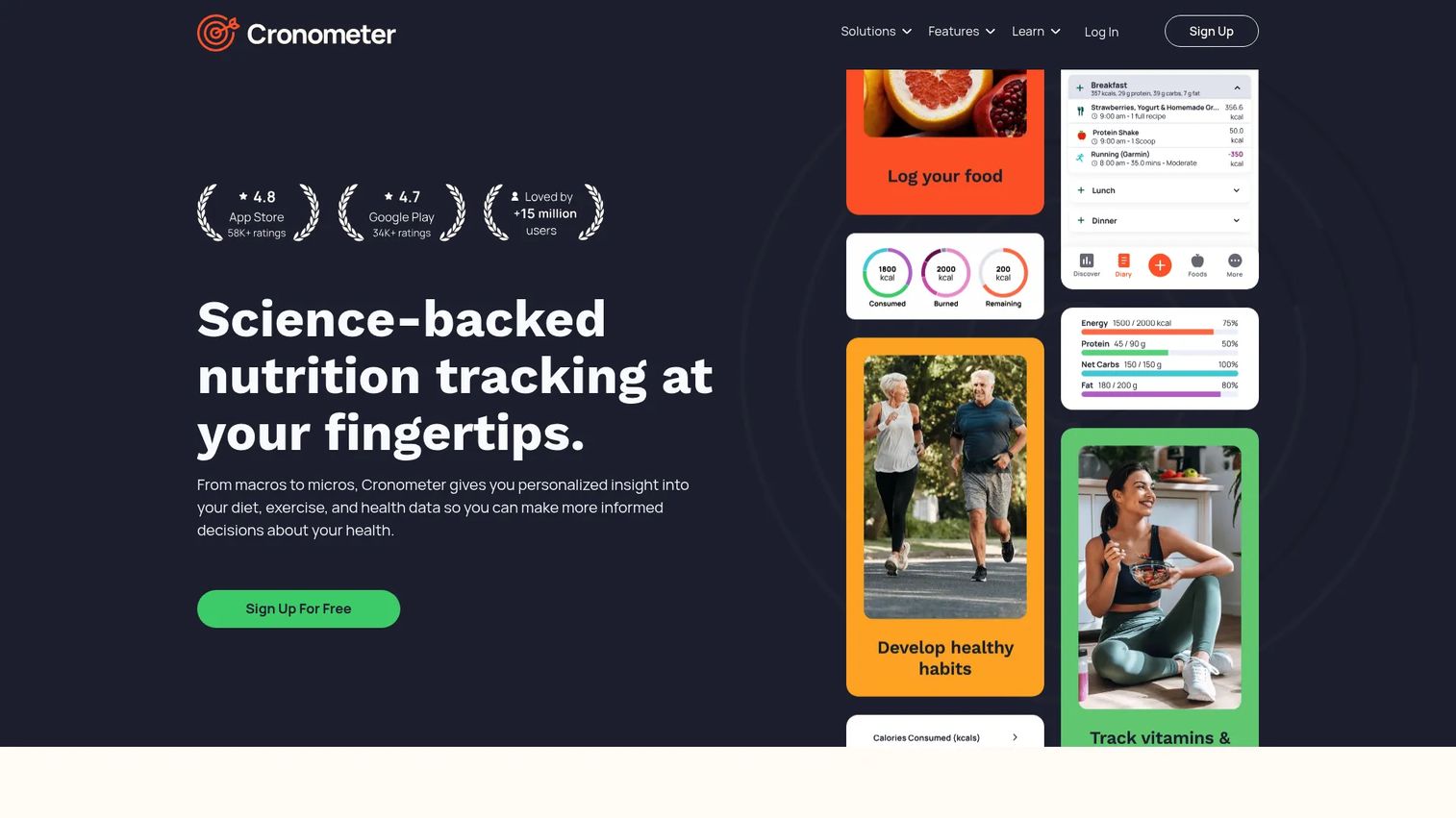 Cronometer nutrition tracking software