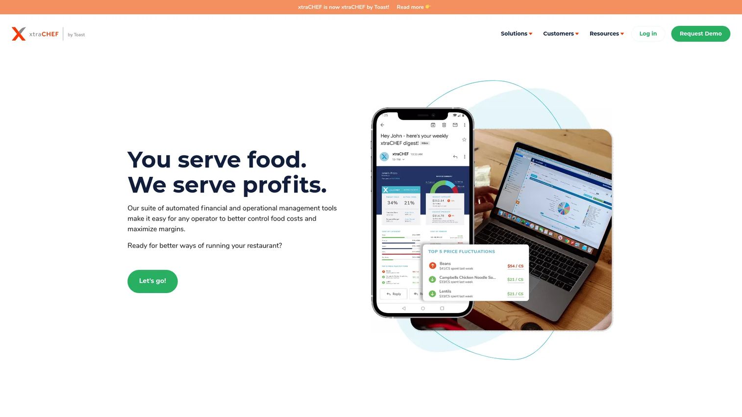 xtraCHEF restaurant financial and operational software homepage
