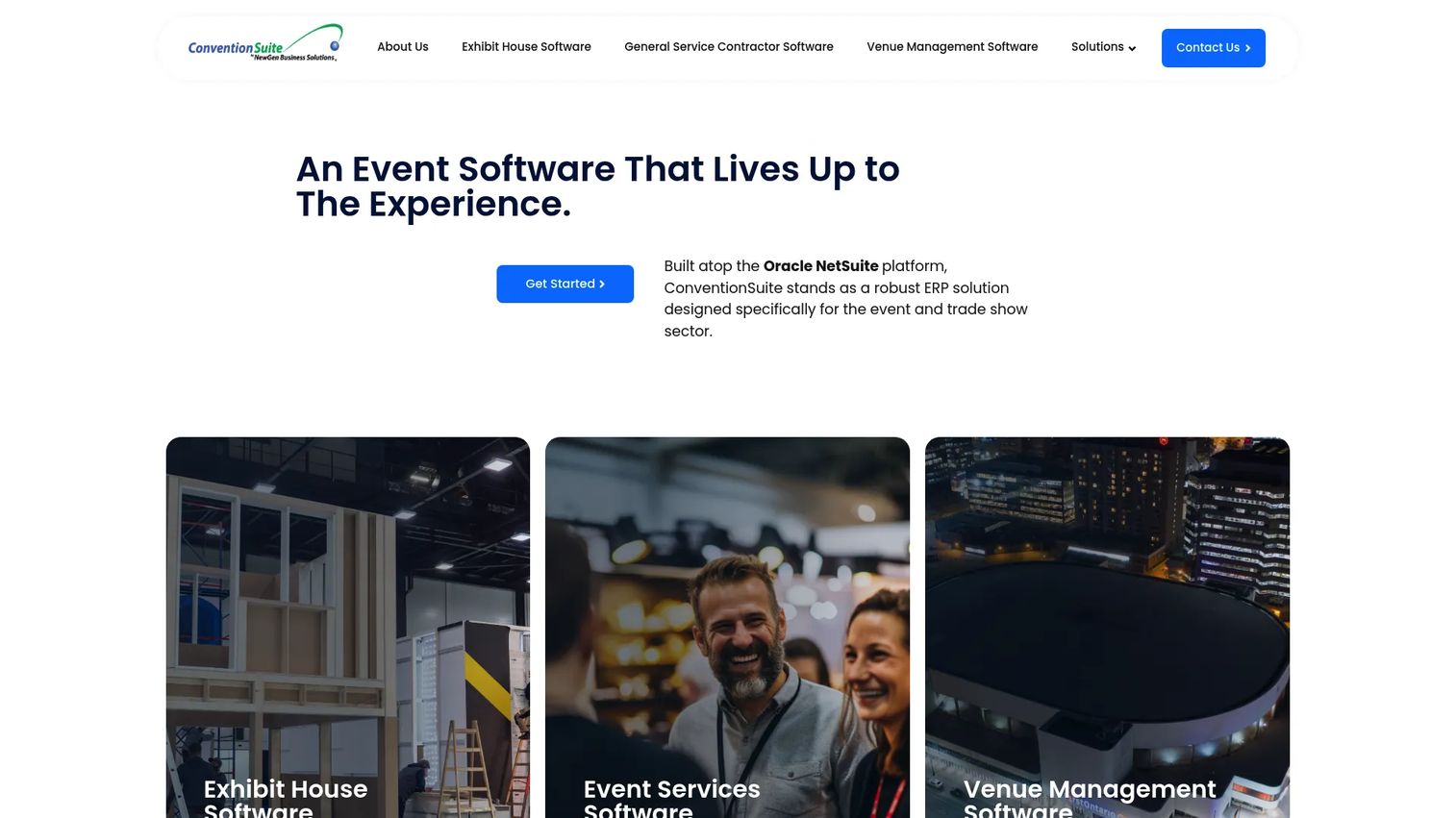 ConventionSuite cloud ERP and event management software homepage