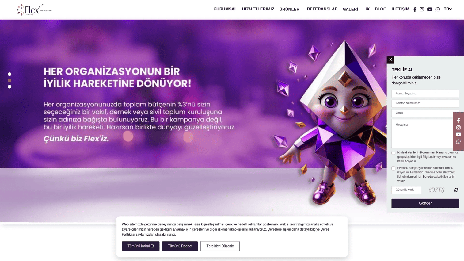 Flex Catering event service homepage