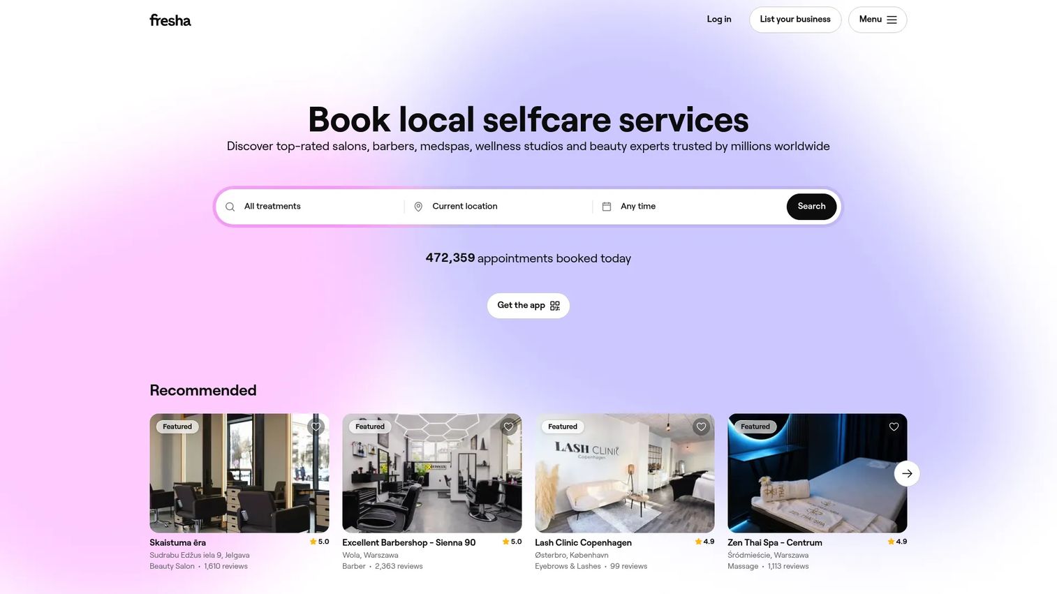Fresha salon booking and payments platform