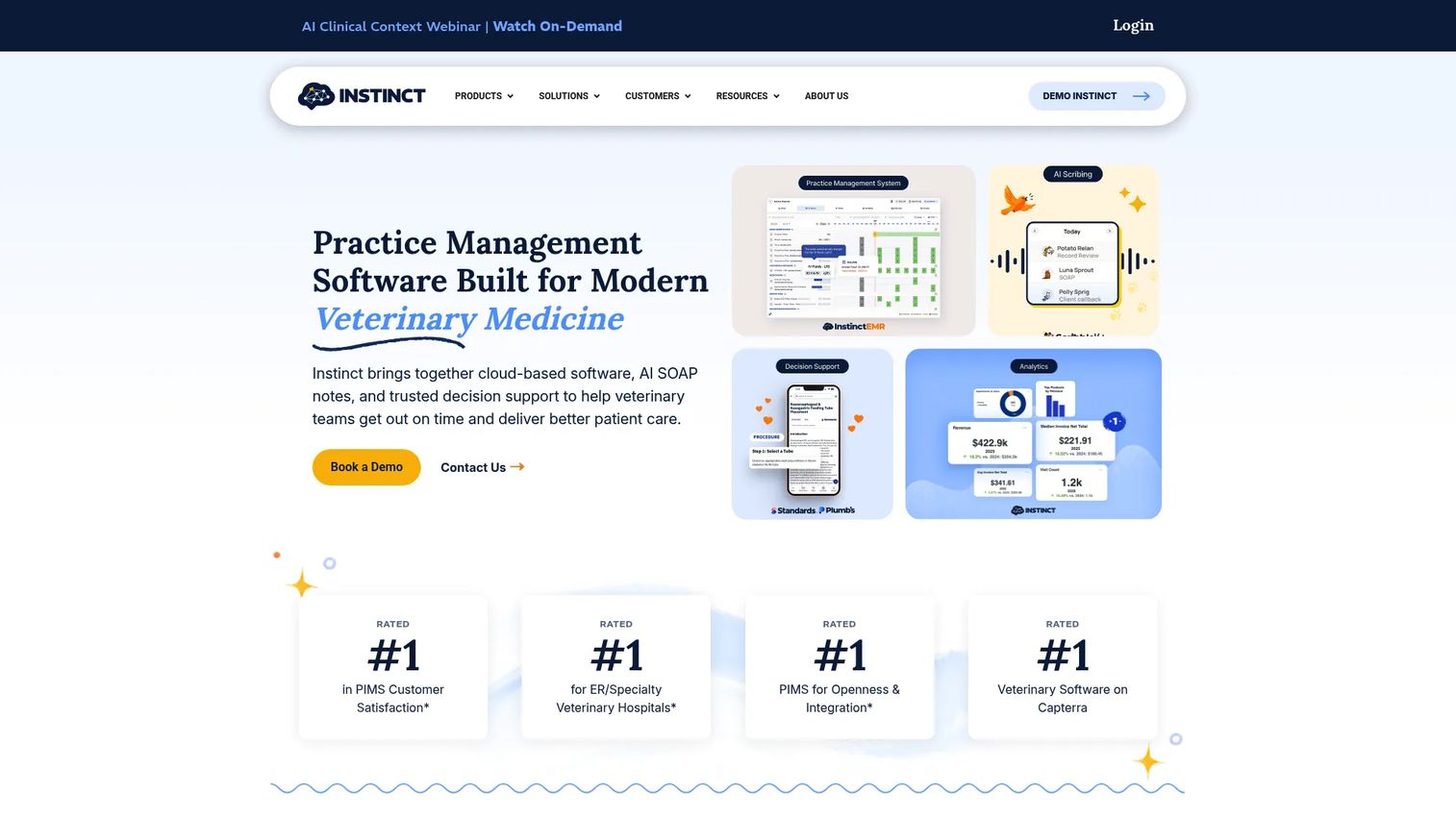 Instinct cloud veterinary EMR and treatment sheet interface