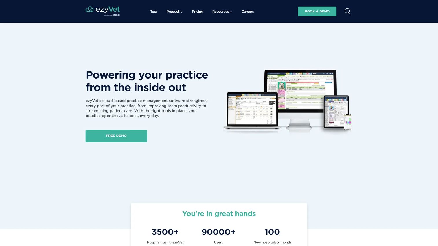 ezyVet cloud veterinary practice management software screen