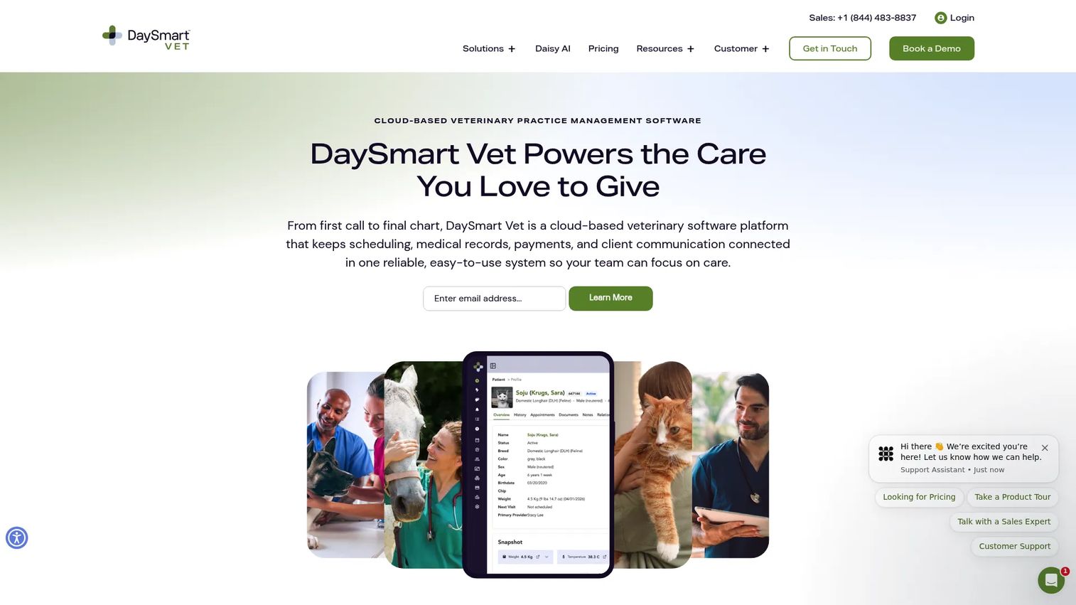 DaySmart Vet cloud veterinary practice management interface