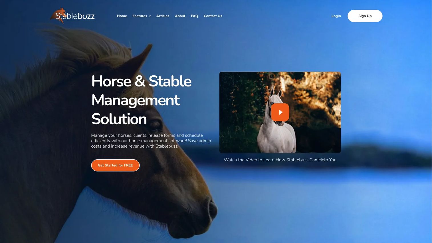Stablebuzz stable management software homepage