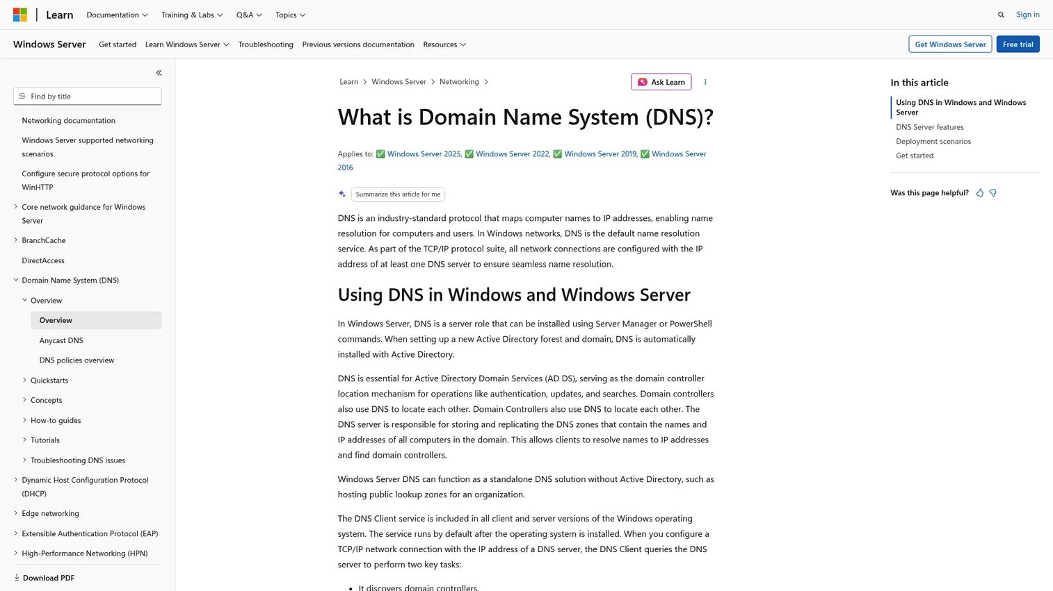 Microsoft DNS Manager on Windows Server